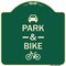 Signmission Park & Ride With Bicycle Graphic Heavy-Gauge Aluminum Architectural Sign, 18" x 18", G-1818-23499 A-DES-G-1818-23499 - alternate 1